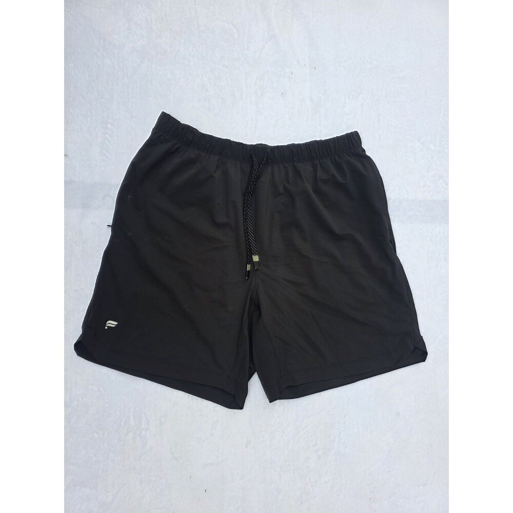 FILA Men's Black Athletic Shorts | Elastic Waist | Drawstring | Flat Front